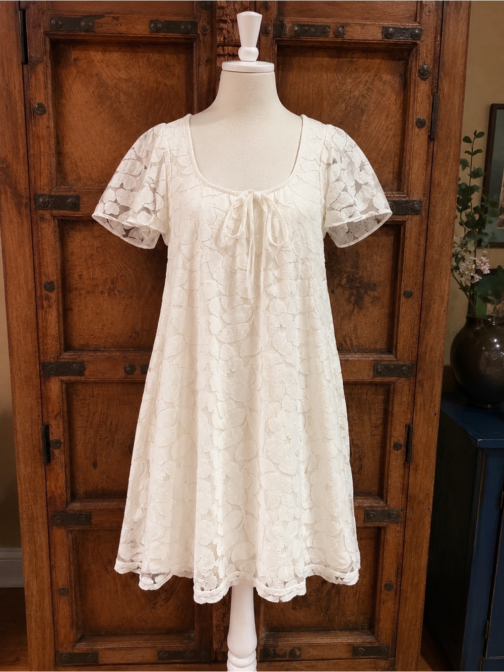 Corey Lynn Calter Ivory Lace Detail Dress